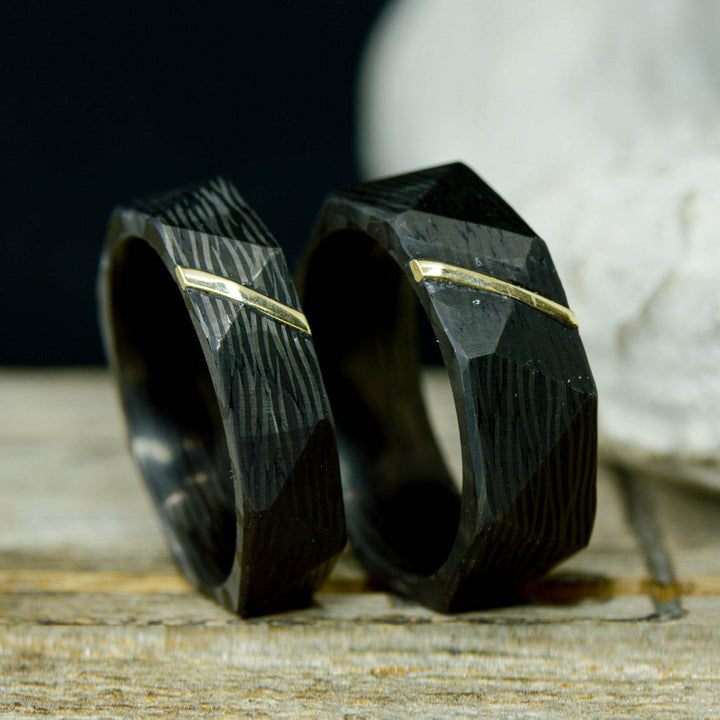 Facet Cut Forged Carbon Fiber & Yellow Gold