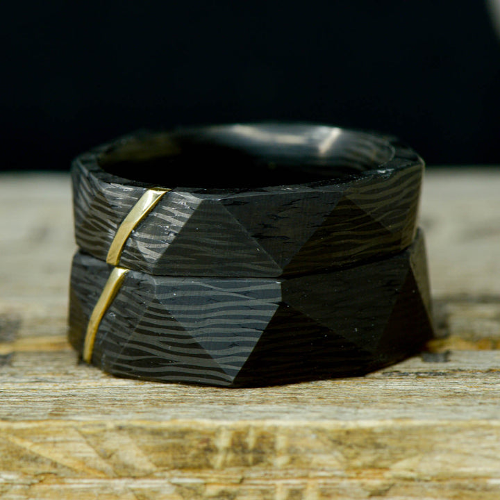 Facet Cut Forged Carbon Fiber & Yellow Gold