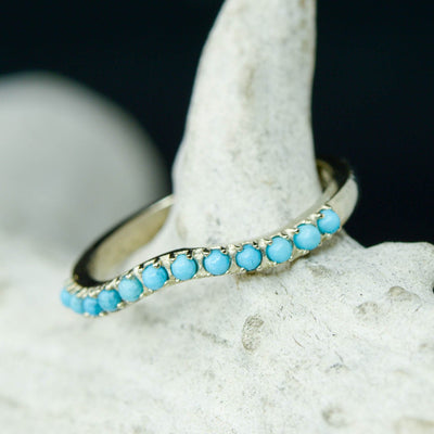 Gold Turquoise Stacking Band