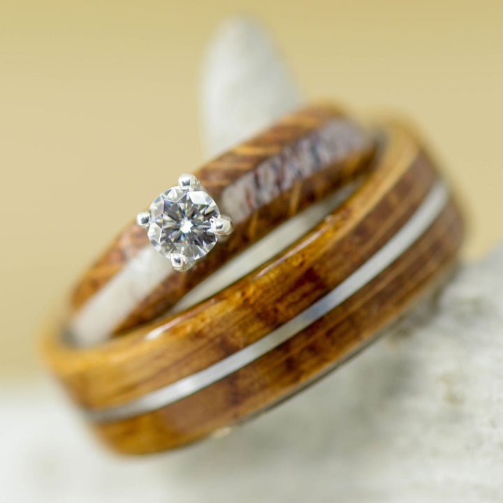 Diamond, Whiskey Barrel Wood, Antler