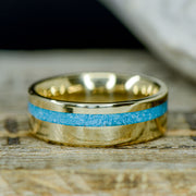 Gold, Turquoise Inlay