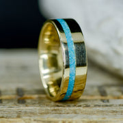 Gold, Turquoise Inlay