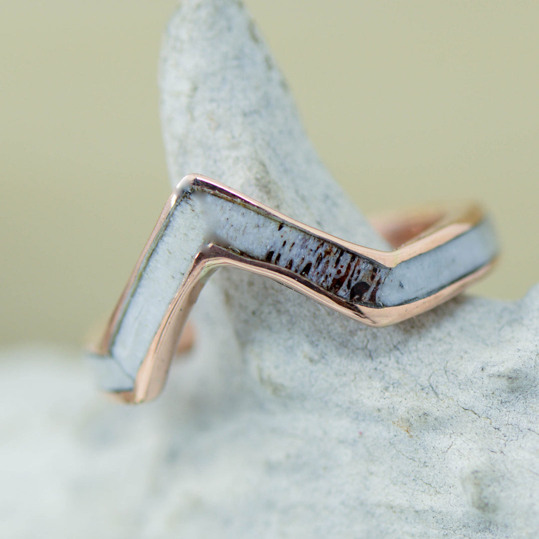 Gold or Silver Antler V-Ring