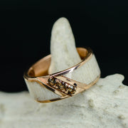 Antler Channel Ring with Smokey Quartz Stone Settings