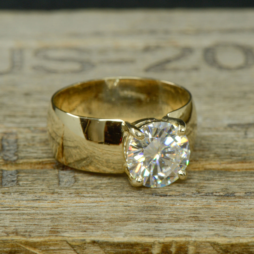 Wide Moissanite Solitaire