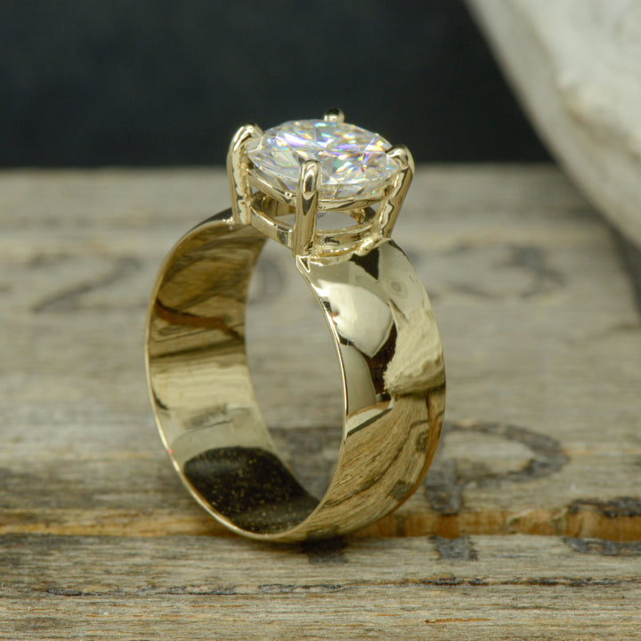 Wide Moissanite Solitaire