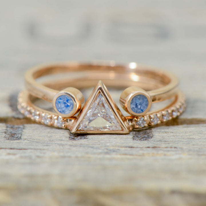 Rose Gold, Guitar String, Opal, Triangle Set Diamond