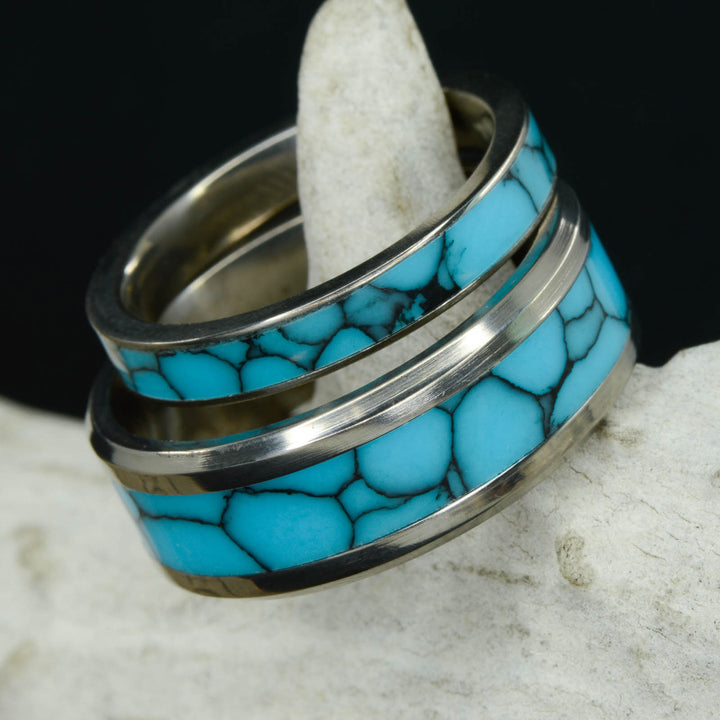 Turquoise Channel Rings