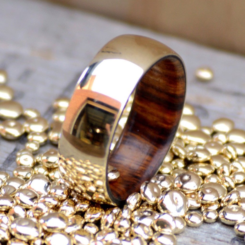 Gold with Desert Ironwood Inlay