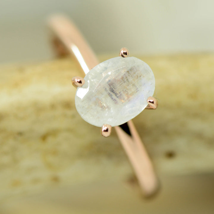 Rose Gold Oval Moonstone Solitaire