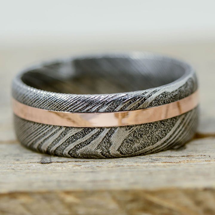 Polished Damascus Steel, Rose Gold