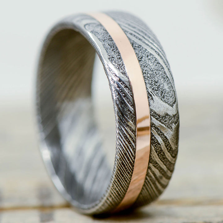 Polished Damascus Steel, Rose Gold