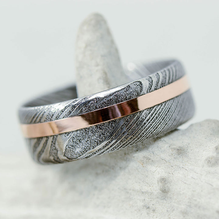 Polished Damascus Steel, Rose Gold