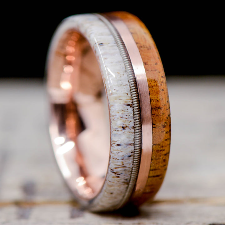 Koa Wood, Rose Gold, Guitar String, Antler