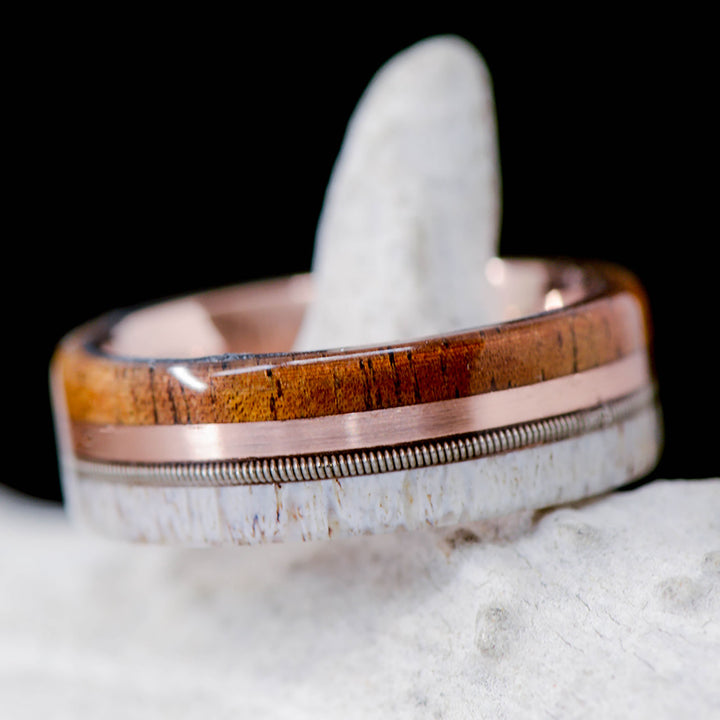 Koa Wood, Rose Gold, Guitar String, Antler