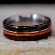 African Blackwood, Bass String, Red Opal inlays