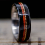 African Blackwood, Bass String, Red Opal inlays