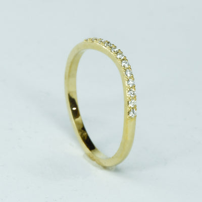 SALE RING - Yellow Gold, Diamond Stacking Band - Size 10.5