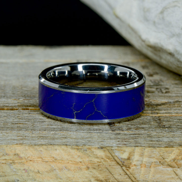 Lapis Lazuli in Tungsten or Ceramic Channel