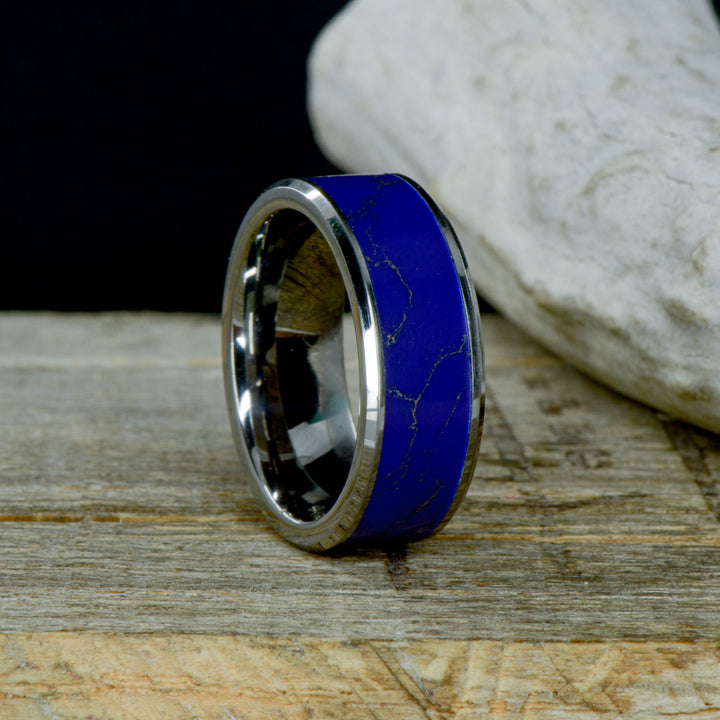 Lapis Lazuli in Tungsten or Ceramic Channel