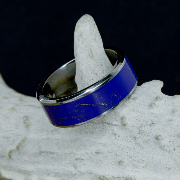 Lapis Lazuli in Tungsten or Ceramic Channel