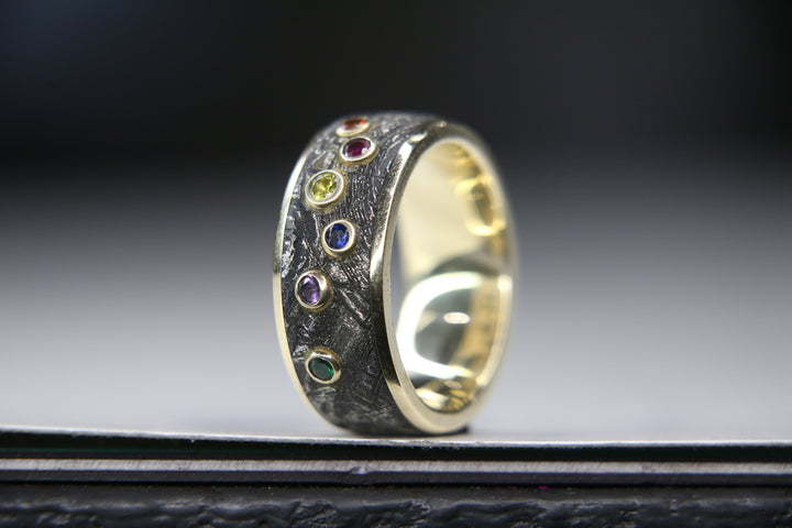 Infinity Ring, Meteorite, & Gemstones