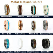Dark Damascus Steel & Gold or Silver Inlay