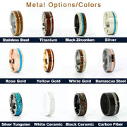 Gold or Silver, Malachite, & Red Opal U-Ring