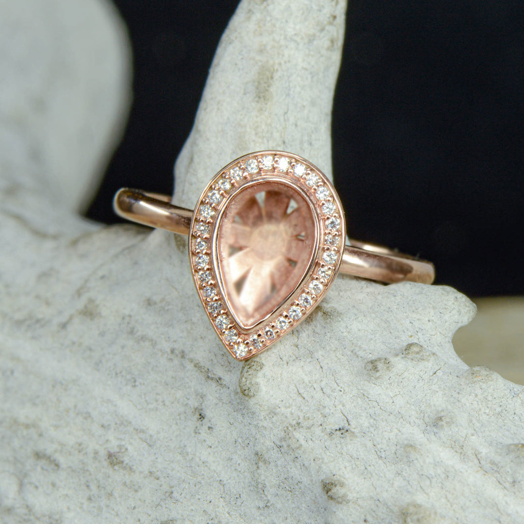 Pear Halo Ring - ***CHOOSE YOUR STONE***