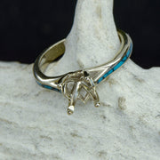 Solitaire Ring with Turquoise Accents