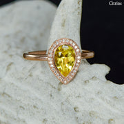 Pear Halo Ring - ***CHOOSE YOUR STONE***