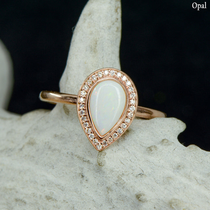 Pear Halo Ring - ***CHOOSE YOUR STONE***