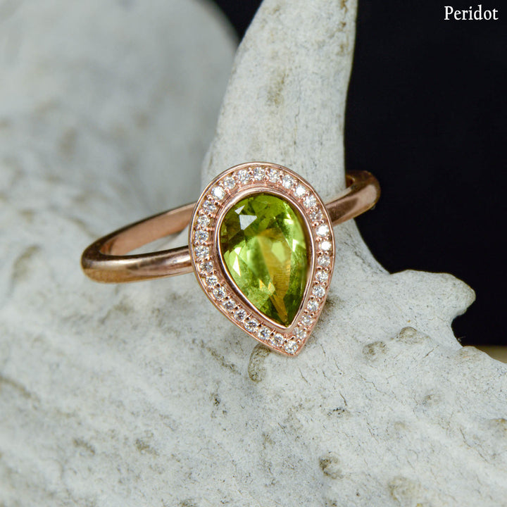 Pear Halo Ring - ***CHOOSE YOUR STONE***